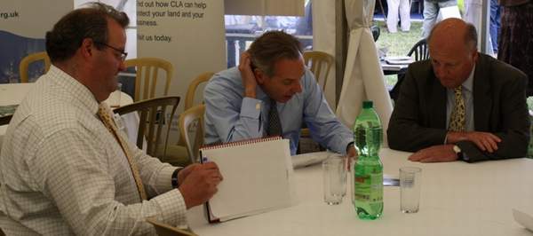 CLA regional director Andrew Shirley, CLA President William Worsley & Jim Paice MP - Watchdog�s Water Warning To Defra Minister - Lincolnshire Magazine - LincsMag.com