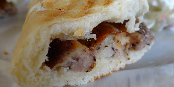 Photo by Ben Long - Sack Store's Mountain's Boston Sausage Panini - Lincolnshire Magazine - LincsMag.com