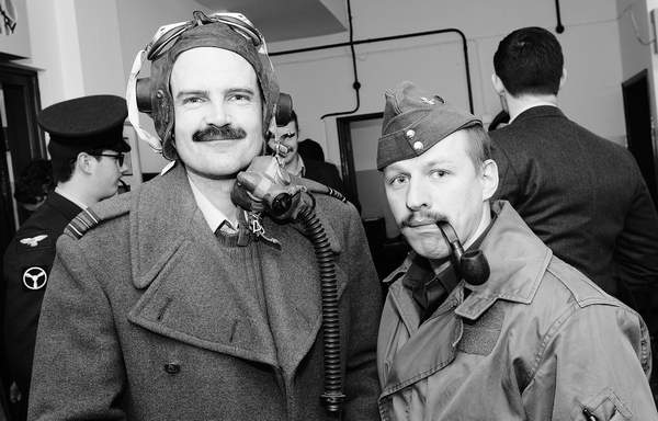 Personnel from RAF Waddington, General Engineering Flight pose in 1940s uniform - Moustaches To The Fore - Lincolnshire Magazine - LincsMag.com