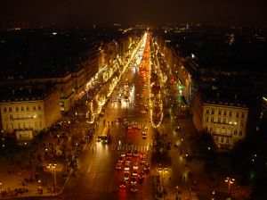 Champs-Elysees from the Arc de Triomphe (with Christmas Light) - photo by Cline Mackowiak - Lincolnshire Magazine - lincsMag.com