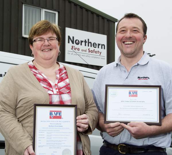 Zoe Bott and Rob Norman with the BAFE certificates - Lincolnshire Magazine - LincsMag.com