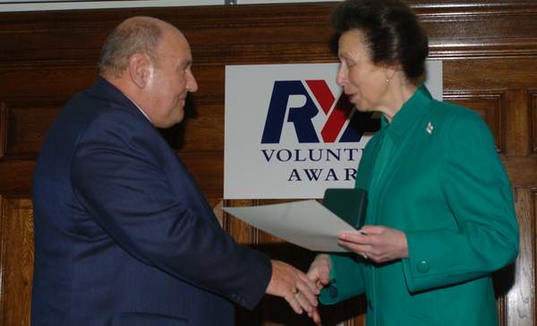 Sleafords Peter Barnard receives his RYA Lifetime Commitment Award from HRH The Princess Royal, 18 November 2010